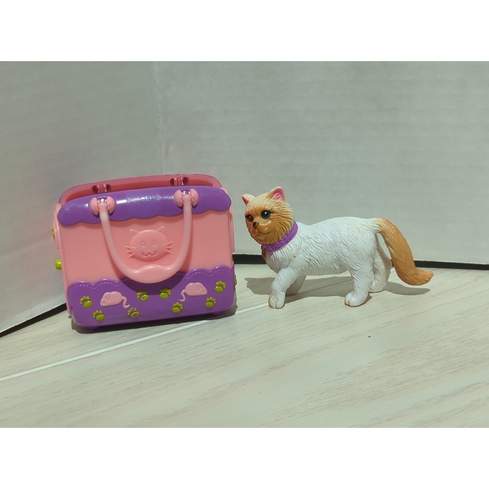 Barbie I Heart Pets Kitty Chic Cat Siamese white brown + pink purple carrier